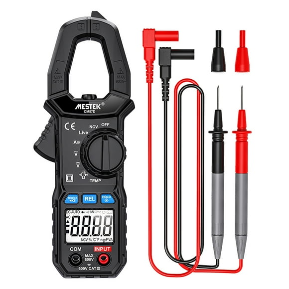 MESTEK CM87D LCD Display 6000 Counts Digital Clamp Meter Portable Multimeter NCV Direct Current AC Voltage Current Temperature Capacitance Resistance Frequency Diode Multi-function Tester