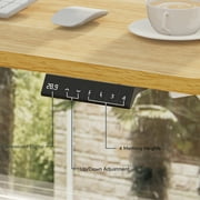 FLEXISPOT 48 x 30 Home Office Electric Height Adjustable Standing Desk Memory Programmable Presets Computer Desk White and Maple