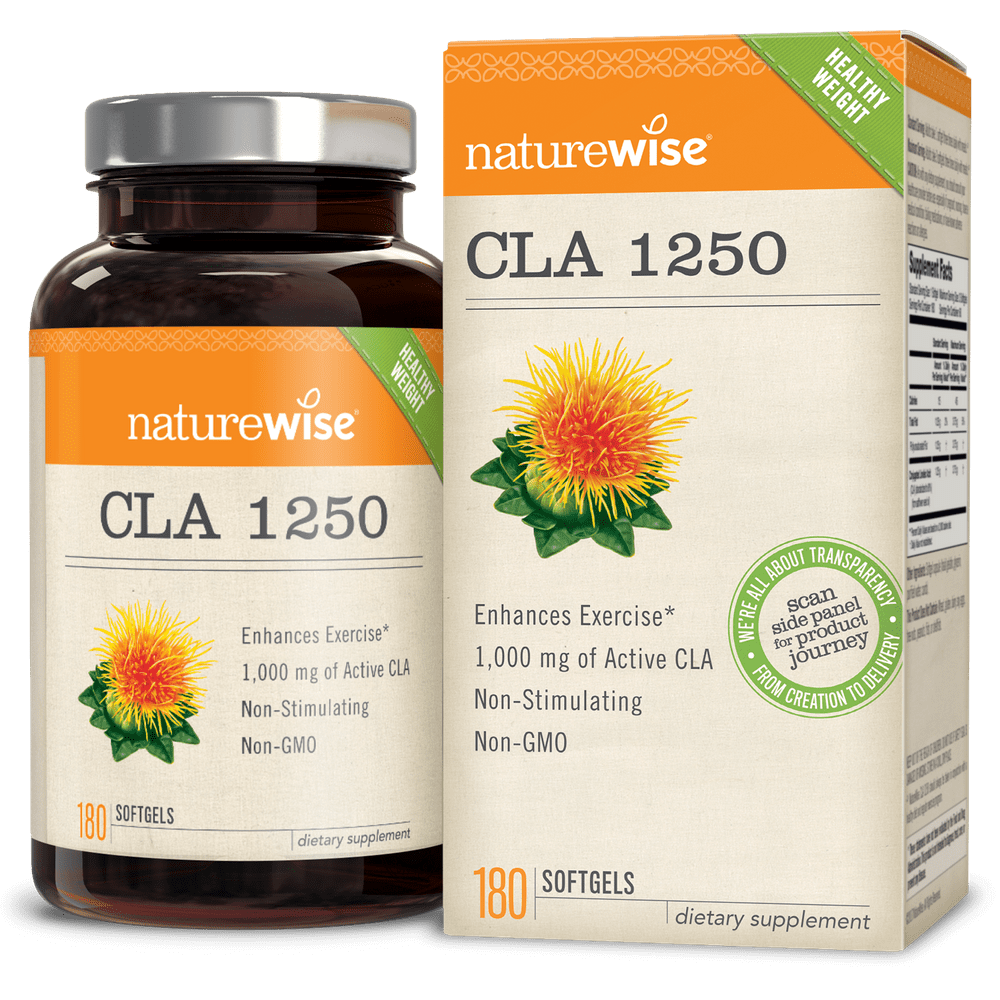 NatureWise CLA 1250 Exercise Enhancement Supplement, Soft Gels, 180 Ct