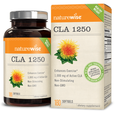 NatureWise CLA 1250 Exercise Enhancement Supplement, Soft Gels, 180