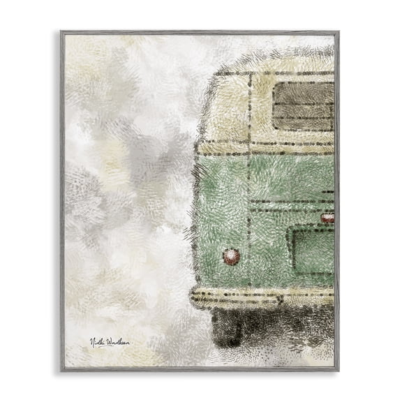 Stupell Industries Industrial Abstract Minibus View Gray Framed Giclee Art, 24 x 30, by Nidhi Wadhwa