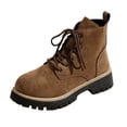thumbnail image 6 of Womens Combat Boots Faux Suede Lace Up Chunky Platform Lightweight Non Slip Work Hiking Booties, 6 of 7