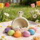 thumbnail image 5 of Cenicero de cerámica para conejitos de Pascua | Regalo decorativo mono para conejitos • Cerámica vidriada con meñique y blanco • Decoración interior exterior para primavera • Accesorio para ahumar, 5 of 6