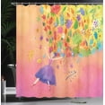 thumbnail image 3 of Ambesonne Painting Shower Curtain, Flower Lady Spring Meadow, 69"Wx70"L, Pale Pink Multicolor, 3 of 4
