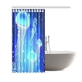 thumbnail image 2 of ARTJIA Magic Glowing Jellyfish Shower Curtain, Underwater World Seahorse Polyester Fabric Shower Curtain Bathroom Sets with Hooks 66x72 Inches, 2 of 3