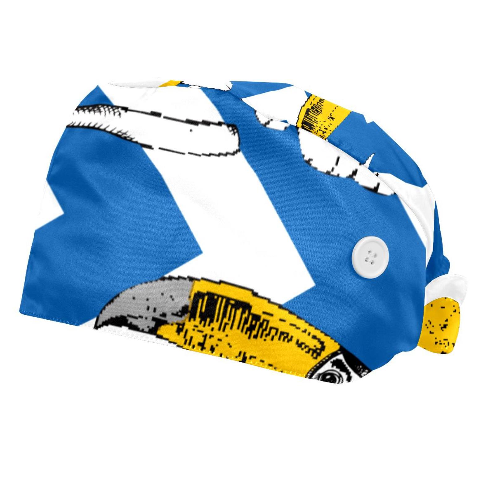 Ownta 2 Pack Working Cap with Button and Sweatband Tie Back Hats for