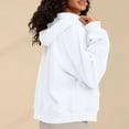thumbnail image 6 of Chiccall Hoodies for Women Full Zip Up Cropped Sweatshirts Jackets Lace Stitching Fashion Outfits Winter Clothes White L, 6 of 8