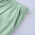 thumbnail image 5 of Men's Linen Pants Casual Beach Yoga Wide Leg Loose Fit Drawstring Elastic Waist Straight Trousers with Pockets Mint Green, 5 of 5