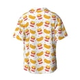 thumbnail image 2 of Haiem Hot Dog Men's Casual Shirts Short Sleeve Button Down Shirts Fashion Textured Summer Beach Shirt-X-Large, 2 of 7