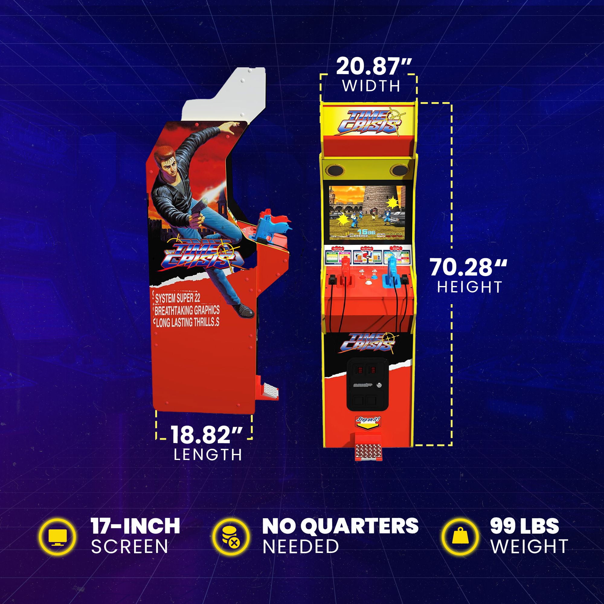 Arcade1Up 17" Screen Multiplayer Time Crisis Arcade Machine