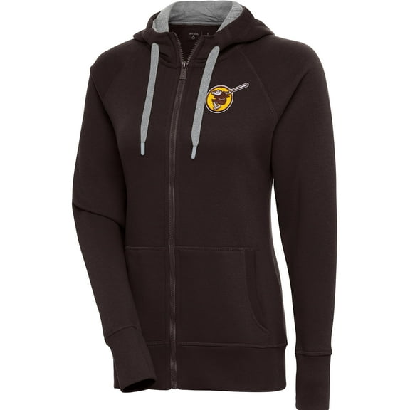 Women's Antigua  Brown San Diego Padres Cooperstown Victory Full-Zip Hoodie