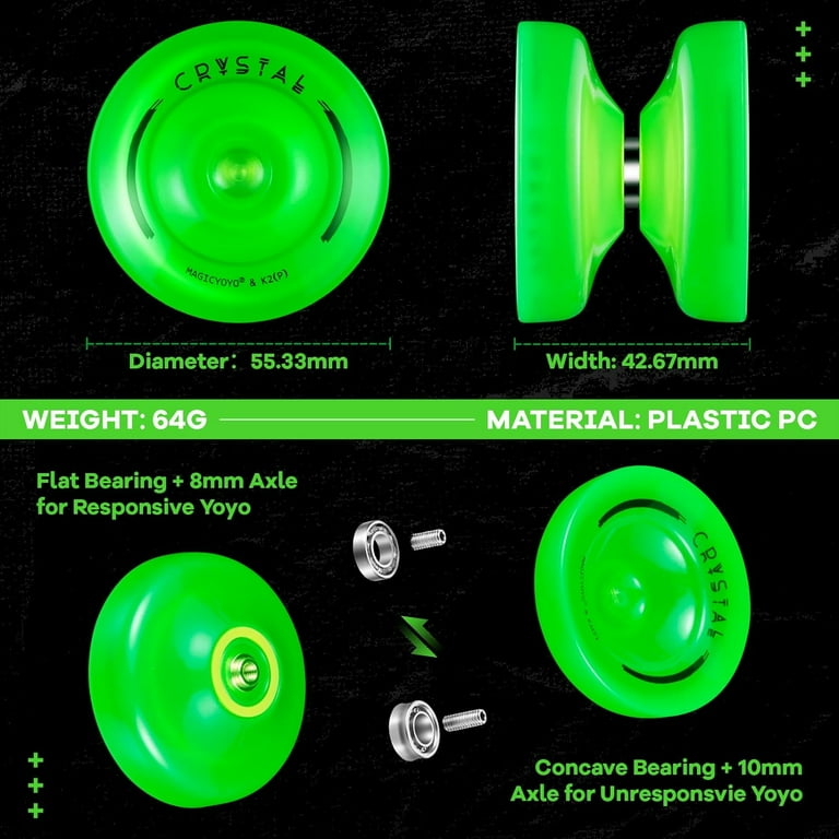 Magicyoyo K2 Glow Green Yoyo, Responsive for Kids, Unresponsive