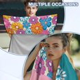 thumbnail image 6 of Bulopur Hippie Floral Front Car Seat Towel for Women Retro Breathable Sweat Carseat Protector with Storage Bag for Beach Vacation Soft Fit SUV Sedan Truck 1pcs, 6 of 7