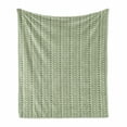 thumbnail image 1 of Aztec Soft Flannel Fleece Throw Blanket, Vertical Borders with National Motifs Tribal Culture, Cozy Plush for Indoor and Outdoor Use, 60" x 80", Reseda Green and Beige, by Ambesonne, 1 of 6