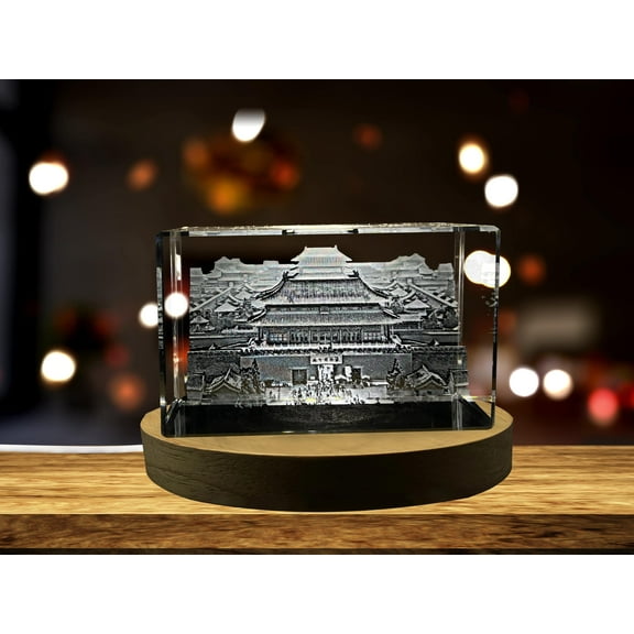 Forbidden City 3D Engraved Crystal Keepsake Souvenir
