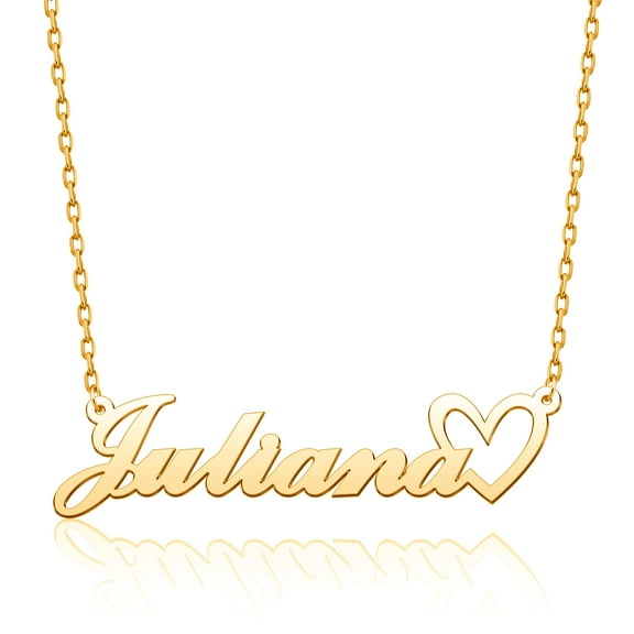 Lifequeen Custom Name Necklace 18K Gold Plated Personalized Nameplate Pendant Necklace with Name Customized Jewelry Gift for Women