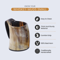 thumbnail image 4 of Handicrafts Home Handmade Viking Horn Whiskey Shot Glass with Handle Set – 6.5 oz Real Ox Horn Shot Glasses for Whiskey & Cocktails – Unique Bar Drink Glasses Pack 2, 4 of 6