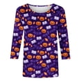 thumbnail image 5 of Brqkzdu Womens Halloween 3/4 Sleeve Shirts Fall Spooky Crew Neck Tops Breathable Soft Comfy Loose Fit Casual Shirts, 5 of 5