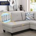 thumbnail image 4 of AYCP Furniture Sectional Sofa 3 Pieces L-Shape Sectional Sofa Set, 4 of 5
