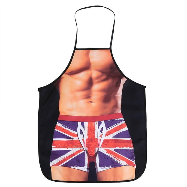 Delantal de cocina divertido 3D, sexy, impermeable, para hombre y mujer (hombre musculoso)