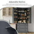 thumbnail image 4 of PAPROOS 77" Tall Kitchen Pantry Cabinet, Wood Pantry Storage Cabinet with 3 Drawers, 2 Doors, Farmhouse Cupboard Storage with 3 Adjustable Shelves, 8 Door Shelves for Dining Room, Craft Room, Grey, 4 of 12