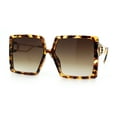 thumbnail image 4 of Womens Chic Designer Fashion Luxury Oversize Sunglasses Tortoise - Brown, 4 of 8