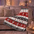 thumbnail image 5 of Nordic Winter Holiday Star Pattern, Festive Holiday Scene, Warm Flannel Blanket for Living Room and Reading Nook with Detailed Artwork, Art Lovers Christmas Gift, Festive Home Decor, 5 of 7