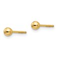 thumbnail image 2 of 14k Yellow Gold 3mm Ball Screw Off Back Stud Earrings Button, 2 of 7