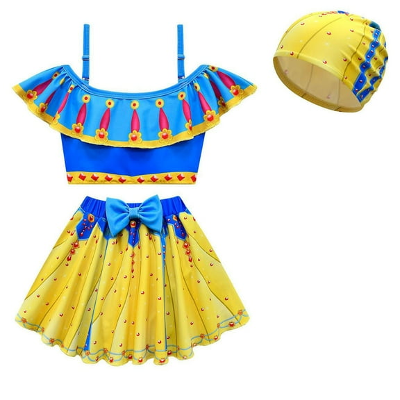 Toddler Girls Princess Swimsuit Two Pieces Ruffle Bathing Suit Tankini Swimwear
