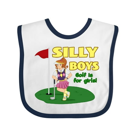 

Inktastic Silly Boys Golf is for Girls with Red Haired Golfer Gift Baby Boy or Baby Girl Bib