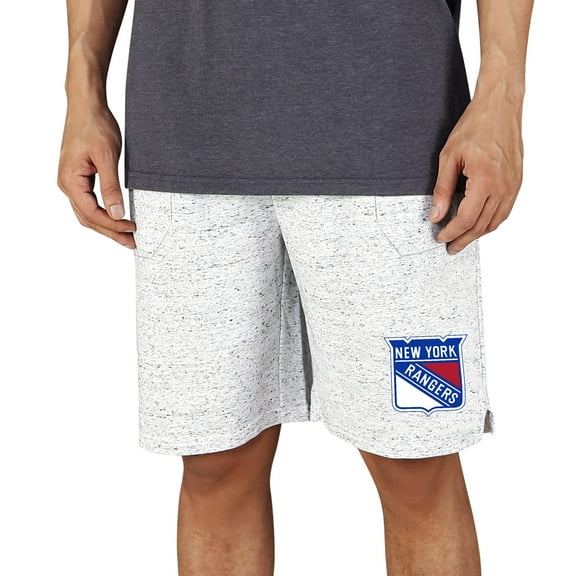 Men's Concepts Sport White/Charcoal New York Rangers Throttle Knit Jam Shorts