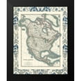 thumbnail image 2 of Johnston 12x14 Black Modern Framed Museum Art Print Titled - Bordered Map of North America, 2 of 5