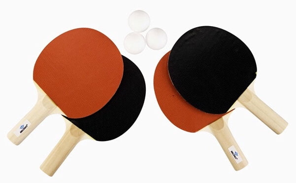 Table Tennis Accessory Pack with 4 x 1 Star Bats and 3 x 40mm Plastic Balls