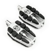 Krator Adjustable Highway Foot Pegs Skull Footrest Compatible with Harley Davidson XLX 1984-1986, 1 Pair, Chrome