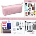 thumbnail image 5 of Hukapapa Bolsa de cosméticos de pana para niñas, bolsa de cosméticos simple, billetera de almacenamiento portátil diaria, color rosa, 5 of 5