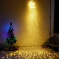 thumbnail image 1 of Guirnalda de luces LED con temporizador para exteriores, iluminación con 8 modos, 350 luces LED en cascada para árbol de Navidad con adorno, Luna y estrella, 1 of 4