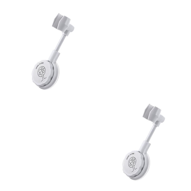 Moyic Soporte de ducha ajustable Soporte de cabezal de ducha de baño universal Base de boquilla Soporte de ventosa, blanco Blanco 2piezas Moyic CBP017855
