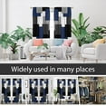 thumbnail image 4 of Navy Blue and Black Window Curtain Grey Gray White Geometric Abstract Mens Boys Teen Minimalist Art Living Room Bedroom Window Drapes Treatment Fabric 1 Pair Home Decor, 42" W x 84" L, Modern, 4 of 6