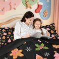 thumbnail image 5 of Manfei Classic Pink Christmas 7-Piece Twin Bedding,Merry Xmas Bedding Comforter Set,Black Reversible, 5 of 7