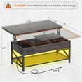 thumbnail image 7 of Homieasy Coffee Table Lift Top with LED Light and Power Outlet, Multi-Function Coffee Table Converts to Dining Table, Center Table with Shelves for Living Room Reception Home Office, Espresso, 7 of 7