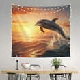 thumbnail image 2 of Sikiie Sunset Dancing Dolphin A tapestry wall hanging home decor for bedrooms, living rooms, dorms 60x51in, 2 of 6
