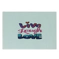 thumbnail image 3 of Live Laugh Love Cutting Board, Vintage Inspirations in Colorful Live Laugh and Love with Different Designs, Decorative Tempered Glass Cutting and Serving Board, Small Size, Multicolor, by Ambesonne, 3 of 5