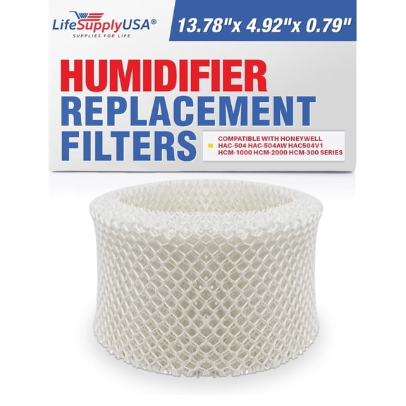 HAC-504 Humidifier Filter Replacement Wick Filter A Compatible with Honeywell HAC-504AW HAC504V1 HCM-1000 HCM-2000 HCM-300 Series by LifeSupplyUSA