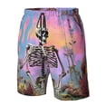 thumbnail image 4 of Fuzoiu Sky Sunflower Skull Print Men's Beach Shorts,Men's Swim Trunks,Quick Dry Board Shorts with Pockets,Men's Bathing Suits for Surfing, Running, and Casual Wear-X-Large, 4 of 6