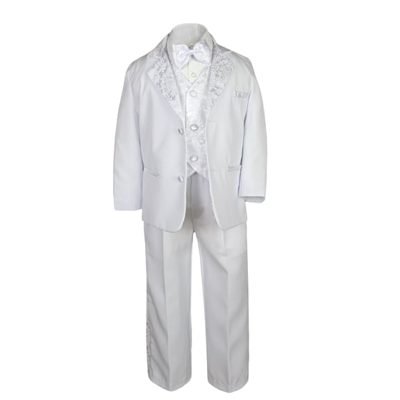 L17 New Boy Communion Baptism Formal Tuxedo Suit white S M L XL 2T 3T 4T 5 6 -20
