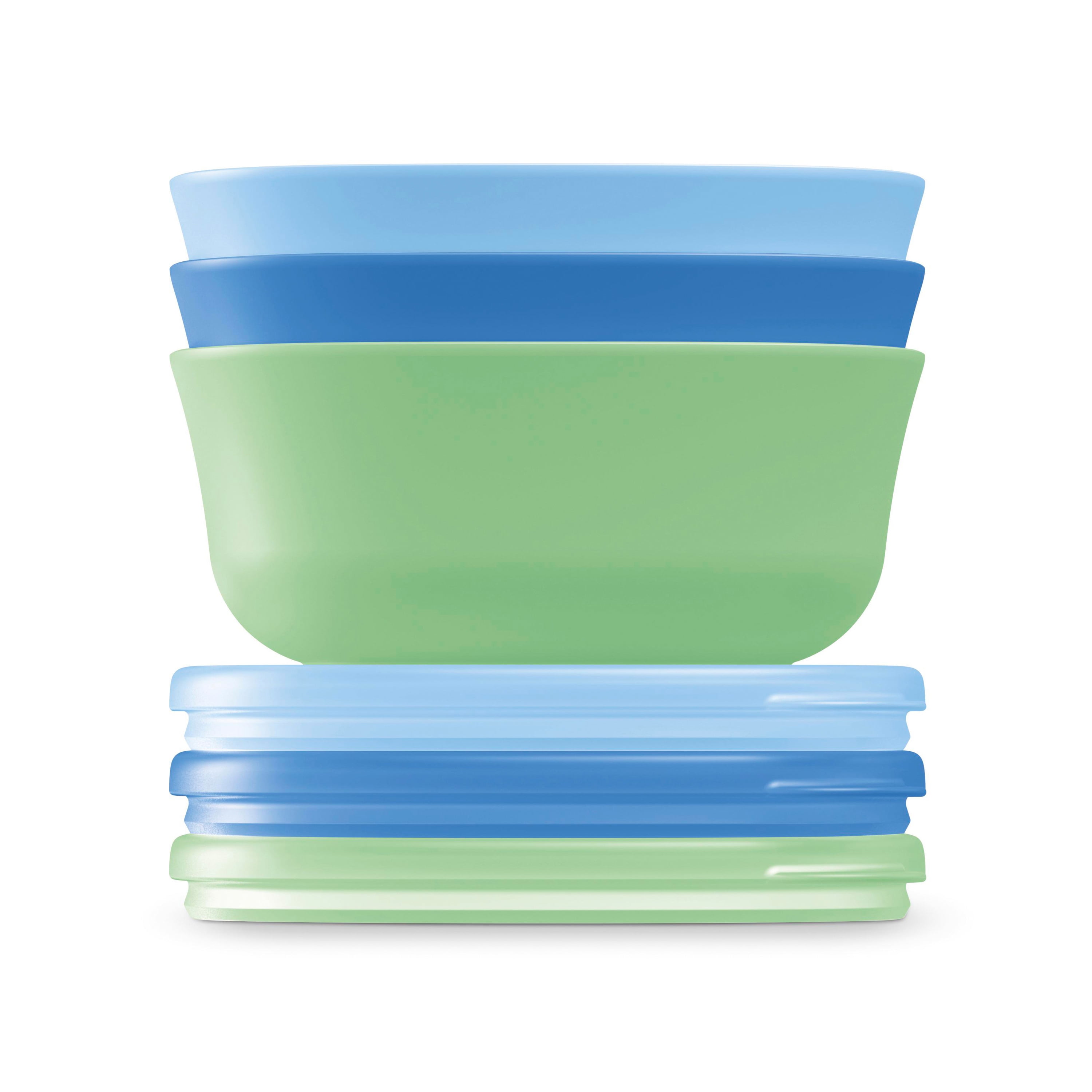 Tupperware Click Bowls / Stackable Bowls 14 oz / 425 ml (4 Bowls & 3 Lids)  Teal