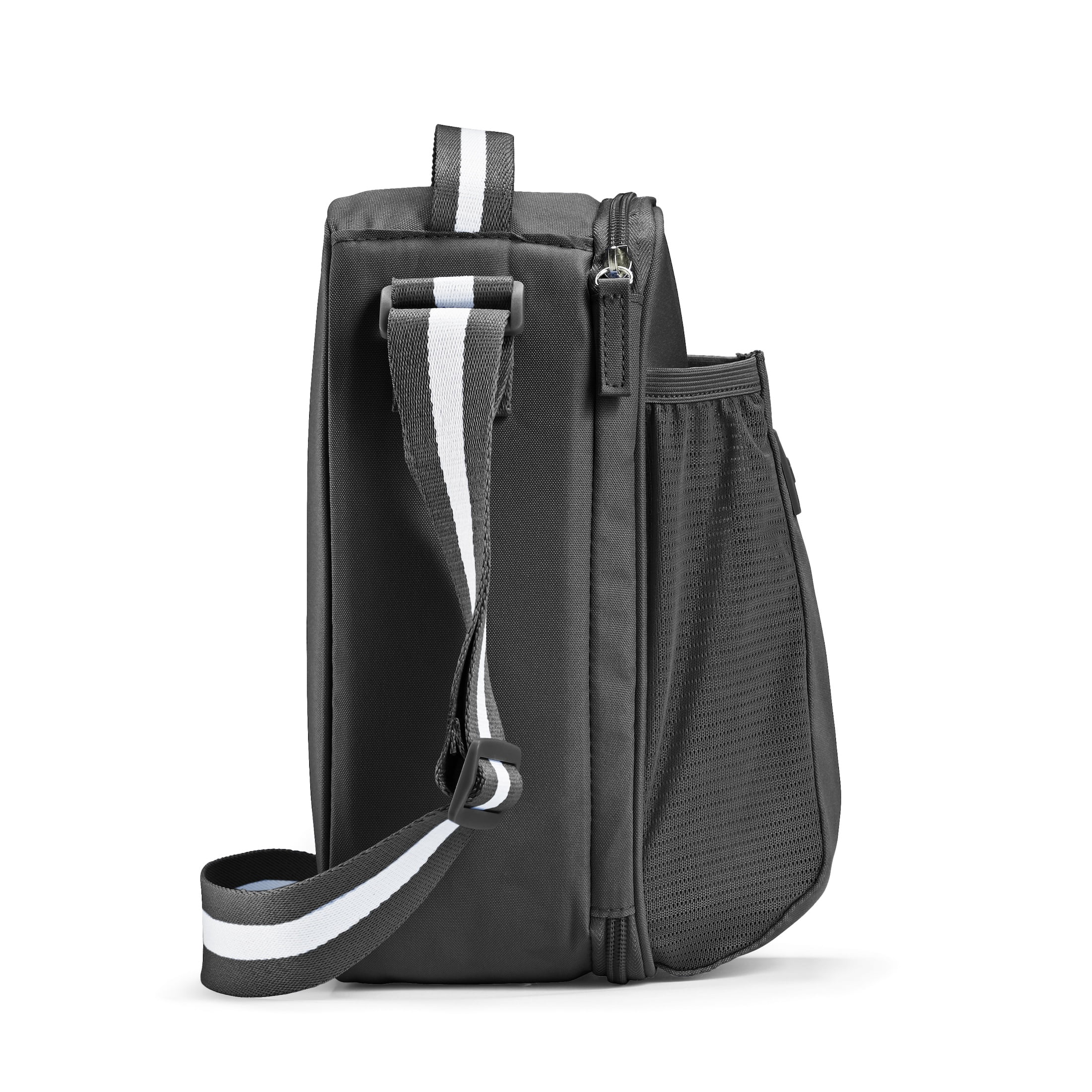 Fit + Fresh Nina Water Bottle Bag, Insulated Crossbody Lunchbox for Kids and Tweens, Black