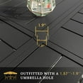 thumbnail image 4 of Vicllax Outdoor Patio Dining Table Dia.50" Slatted Tabletop Metal Frame with Umbrella Hole, Black, 4 of 7