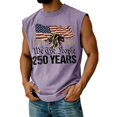 thumbnail image 2 of Hogleaql 4th Of July American Flag Patriotic Tank Top Shirts Mens Usa Muscle Independence Day Graphic Sleeveless Shirt Crew Neck Patriotic Workout Trendy Tank Tee Light Purple 4XL, 2 of 4