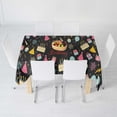 thumbnail image 3 of XAJAT 70‘‘x120'' Happy Birthday Rectangle Tablecloth, Cotton Linen Table Covers with Cake and Fireworks Prints, 3 of 4
